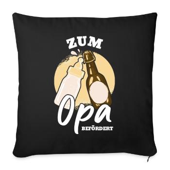 Opa 2024 in Bearbeitung Befördert zum Opa - Sofakissenbezug 45 x 45 cm - Schwarz - Vorne