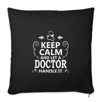 Doctoral student gift idea funny saying fun - Sofa pillowcase 17,3'' x 17,3'' (45 x 45 cm) - black - Front