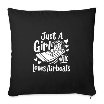 Juste une fille qui aime les hydroglisseurs, amoureuse de la rivière - Housse de coussin décorative 45 x 45 cm - noir - Devant