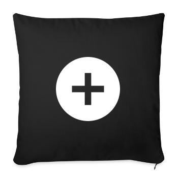Plus | Symbol | White | gift idea - Sofa pillowcase 17,3'' x 17,3'' (45 x 45 cm) - black - Front