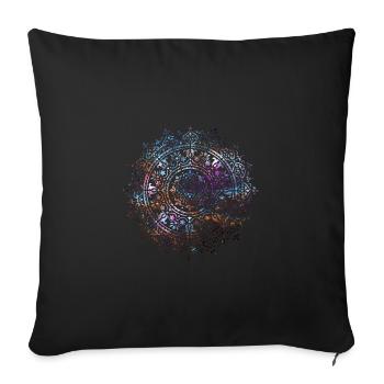 Beautiful mandala yoga shimmer motif - Sofa pillowcase 17,3'' x 17,3'' (45 x 45 cm) - black - Front