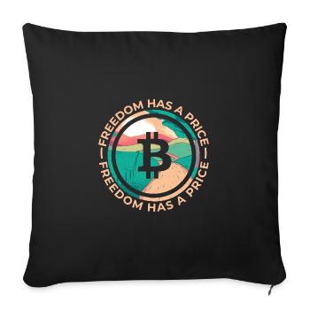 Freedom Has A Price Crypto Bitcoin Shirt Gift - Sofa pillowcase 17,3'' x 17,3'' (45 x 45 cm) - black - Front