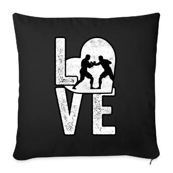 L’amour de la lutte - Housse de coussin décorative 45 x 45 cm - noir - Devant