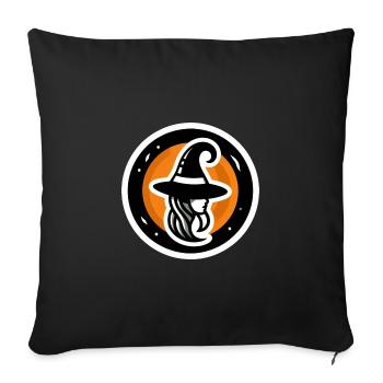 Tête de chapeau de sorcière - Housse de coussin décorative 45 x 45 cm - noir - Devant