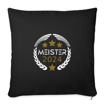 Meister 2024 Aufstiegstrikot Aufstieg 24 - Sofakissenbezug 45 x 45 cm - Schwarz - Vorne
