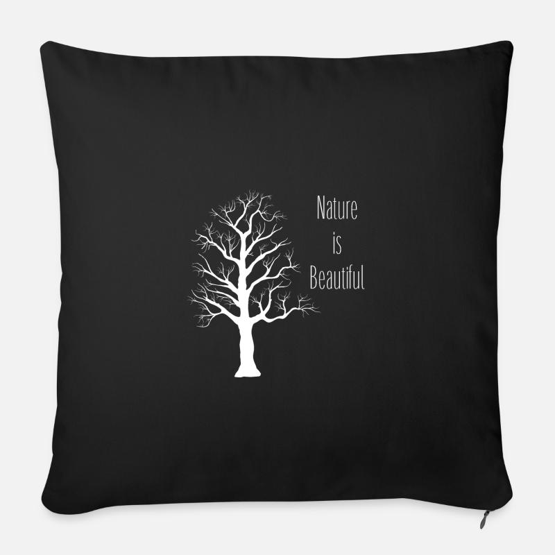 Natur - Sofakissenbezug 45 x 45 cm - Schwarz