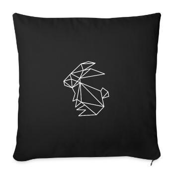 lapin - Housse de coussin décorative 45 x 45 cm - noir - Devant