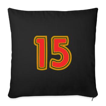 15. 15 ANS. 15e ANNIVERSAIRE. ANNIVERSAIRE 15 ANS. - Housse de coussin décorative 45 x 45 cm - noir - Devant