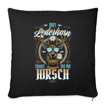 Mei Lederhosn is in da Wäsch Lederhosen Ersatz - Housse de coussin décorative 45 x 45 cm - noir - Devant
