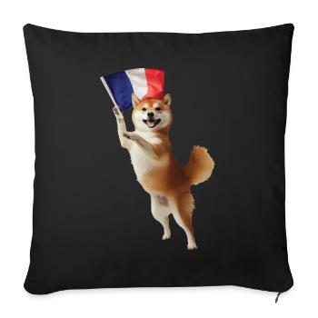 Shiba Inu - Sofakissenbezug 45 x 45 cm - Schwarz - Vorne