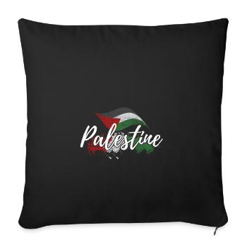 Liberté pour la Palestine cadeau Gaza Israël - Housse de coussin décorative 45 x 45 cm - noir - Devant