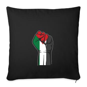Palestine Fist Gift Patriote de la bande de Gaza - Housse de coussin décorative 45 x 45 cm - noir - Devant