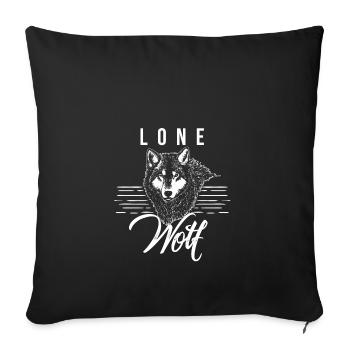 Lone wolf animal predator gift husky - Sofa pillowcase 17,3'' x 17,3'' (45 x 45 cm) - black - Front