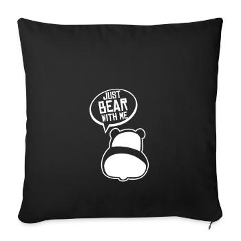 Bear animal nature cuddling panda gift idea - Sofa pillowcase 17,3'' x 17,3'' (45 x 45 cm) - black - Front