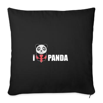 I love the panda bear gift valentines day - Sofa pillowcase 17,3'' x 17,3'' (45 x 45 cm) - black - Front