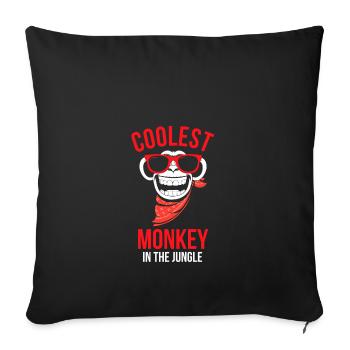 singe le plus cool dans la conception de singe cadeau jungle - Housse de coussin décorative 45 x 45 cm - noir - Devant