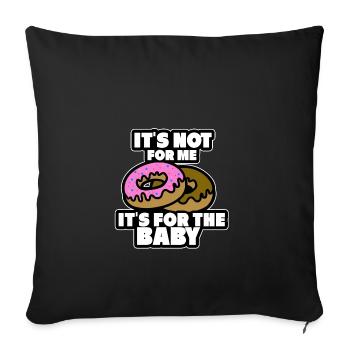 manger enceinte ventre beignets délicieux mère faim - Housse de coussin décorative 45 x 45 cm - noir - Devant