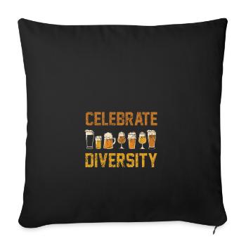Célébrer la diversité Cadeau amusant Diversité Racisme - Housse de coussin décorative 45 x 45 cm - noir - Devant