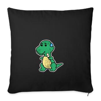 Dinosaure T-Rex petit cadeau Dino enfant animal - Housse de coussin décorative 45 x 45 cm - noir - Devant