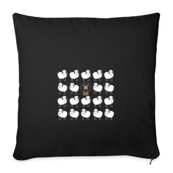 schwarzes Schaf Außenseiter Tier Geschenk Familie - Sofakissenbezug 45 x 45 cm - Schwarz - Vorne