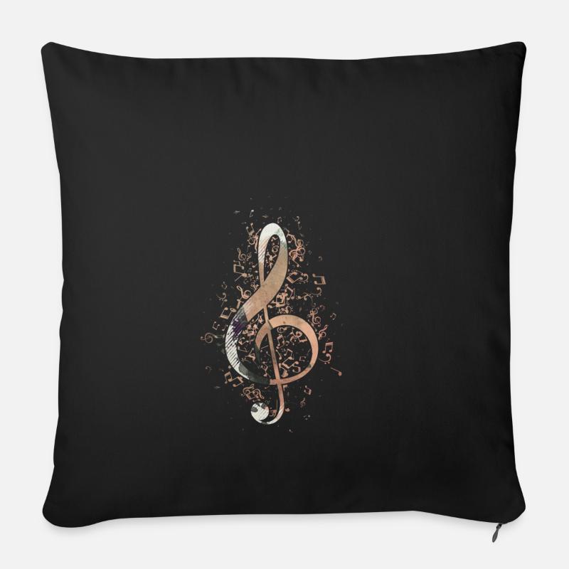 Violinschlüssel Noten Musik Instrument Geschenk - Sofakissenbezug 45 x 45 cm - Schwarz
