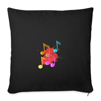 musique musique coloré vintage musiciens musique son - Housse de coussin décorative 45 x 45 cm - noir - Devant