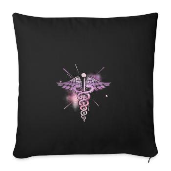 Nurse symbol medical medicine doctor - Sofa pillowcase 17,3'' x 17,3'' (45 x 45 cm) - black - Front