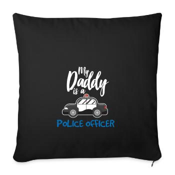 Police cop society car blue lights blue - Sofa pillowcase 17,3'' x 17,3'' (45 x 45 cm) - black - Front