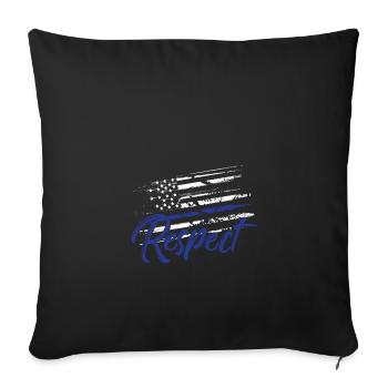 Respect police america policeman chief of police blue - Sofa pillowcase 17,3'' x 17,3'' (45 x 45 cm) - black - Front