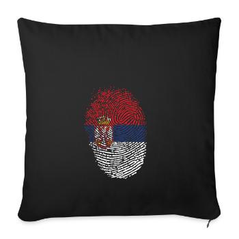 Serbia - Sofa pillowcase 17,3'' x 17,3'' (45 x 45 cm) - black - Front