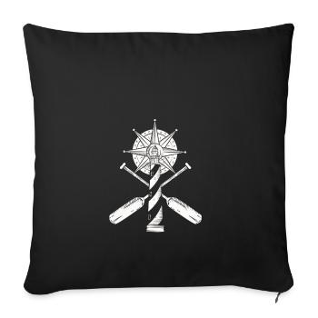 Lighthouse sea light gift water star - Sofa pillowcase 17,3'' x 17,3'' (45 x 45 cm) - black - Front