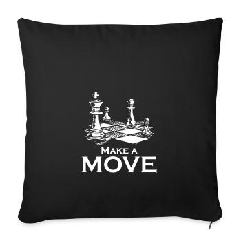 Pièces d'échecs cadeau stratégie de jeu coloré - Housse de coussin décorative 45 x 45 cm - noir - Devant