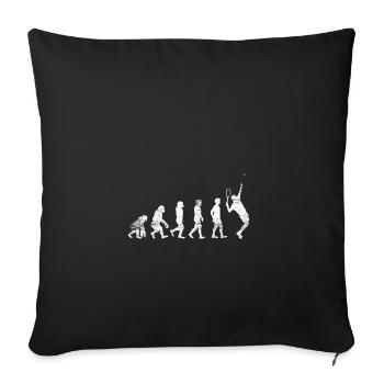 Tennis evolution development ball racket game - Sofa pillowcase 17,3'' x 17,3'' (45 x 45 cm) - black - Front
