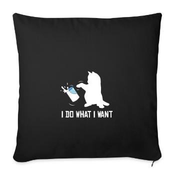 Cat girlfriend angry funny gift idea animal - Sofa pillowcase 17,3'' x 17,3'' (45 x 45 cm) - black - Front