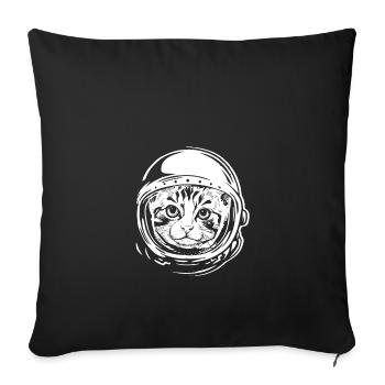 Chat astronaute amant mignon cadeau animal de compagnie - Housse de coussin décorative 45 x 45 cm - noir - Devant