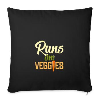 Assaut les légumes végétarien cadeau végétalien - Housse de coussin décorative 45 x 45 cm - noir - Devant