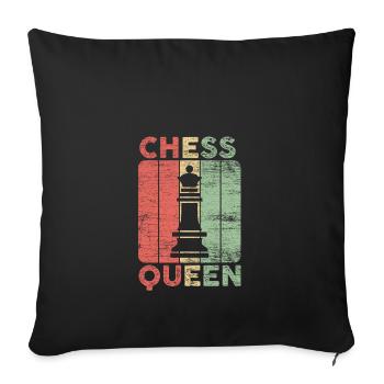 Chess Queen Queen Crown Chess Mat Gift - Sofa pillowcase 17,3'' x 17,3'' (45 x 45 cm) - black - Front