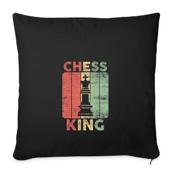 Chess King Chess Mat Gift Idea - Sofa pillowcase 17,3'' x 17,3'' (45 x 45 cm) - black - Front