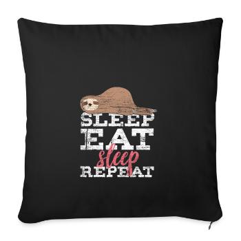 Sleeping sloth gift idea lazy laziness - Sofa pillowcase 17,3'' x 17,3'' (45 x 45 cm) - black - Front