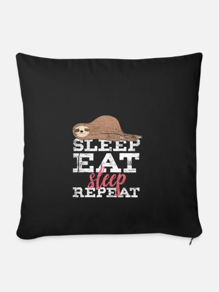 Schlafen Faultier Geschenk Idee faul Faulheit - Sofakissenbezug 45 x 45 cm - Schwarz