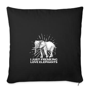 Elephant vintage symbol colorful pattern animal gift - Sofa pillowcase 17,3'' x 17,3'' (45 x 45 cm) - black - Front