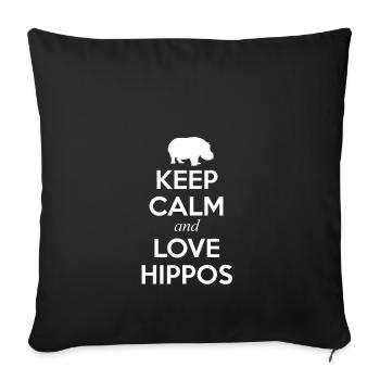 Hippo hippo animal river water gift - Sofa pillowcase 17,3'' x 17,3'' (45 x 45 cm) - black - Front