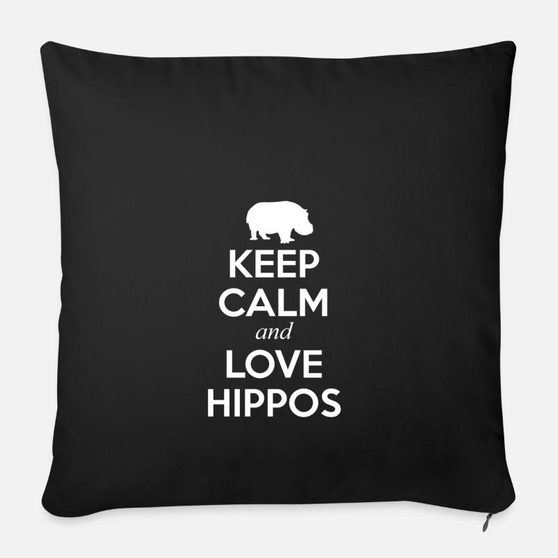 Nilpferd Hippo Tier Fluss Wasser Geschenk - Sofakissenbezug 45 x 45 cm - Schwarz