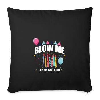 Anniversaire anniversaire cadeau fête ballons - Housse de coussin décorative 45 x 45 cm - noir - Devant