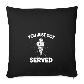 Eiscreme Eis lecker Waffel essen Geschenk - Sofakissenbezug 45 x 45 cm - Schwarz - Vorne