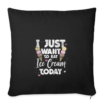Ice cream ice cream delicious vintage waffle food gift - Sofa pillowcase 17,3'' x 17,3'' (45 x 45 cm) - black - Front