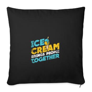 Eiscreme Eis am Stiel Sonne Sommer Softeis - Sofakissenbezug 45 x 45 cm - Schwarz - Vorne