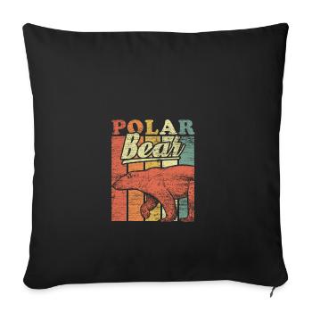 ours ours polaire cadeau vintage animal coloré - Housse de coussin décorative 45 x 45 cm - noir - Devant