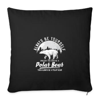 Polar Bear Gift Animal Bear Polar Bear Arctic - Sofa pillowcase 17,3'' x 17,3'' (45 x 45 cm) - black - Front