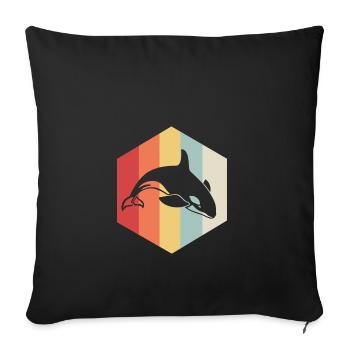 Killer whale orca fish gift sea ocean animal - Sofa pillowcase 17,3'' x 17,3'' (45 x 45 cm) - black - Front